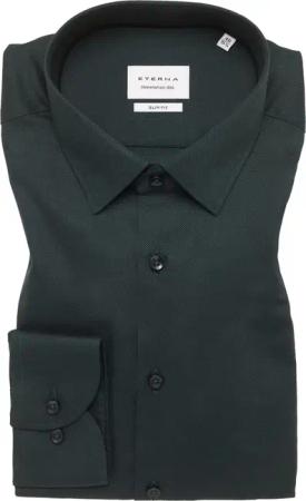 SLIM FIT Hemd in dunkelgrün strukturiert