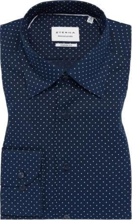MODERN FIT Hemd in navy bedruckt