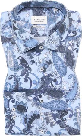 SLIM FIT Hemd in blau bedruckt