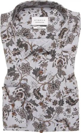 SLIM FIT Hemd in silber bedruckt