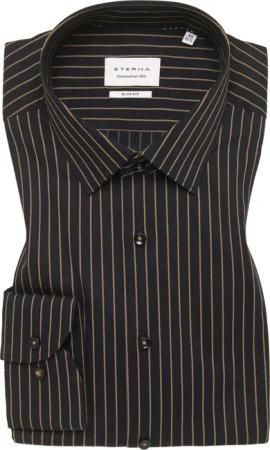SLIM FIT Hemd in dunkelbraun gestreift