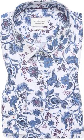 COMFORT FIT Hemd in denim bedruckt