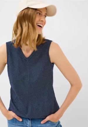 Cecil Damen Gestreiftes Top in Blau, Gr: L