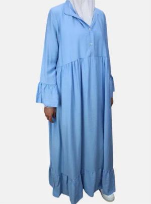 Aymasal Sommerkleid Abaya langarm Damen Hemdkleid