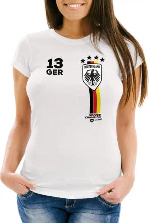 MoonWorks Print-Shirt Damen T-Shirt Fanshirt Fußball
