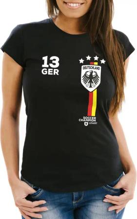MoonWorks Print-Shirt Damen T-Shirt Fanshirt Fußball