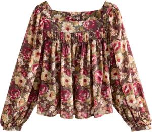 Next Langarmbluse Bluse mit eckigem Ausschnitt