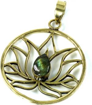 Guru-Shop Kettenanhänger Lotus Kettenanhänger aus Messing