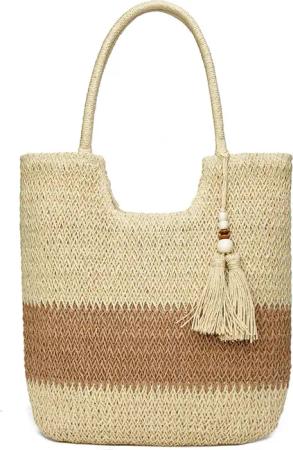 Coonoor Strandtasche Strohtaschen für Damen, Gewebte