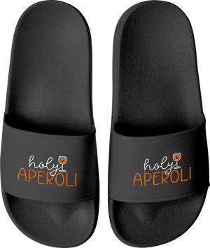 MoonWorks Badeschlappen mit Spruch Holy Aperoli