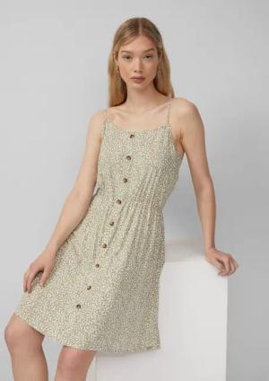 QS Minikleid Spaghettiträgerkleid aus Viskose