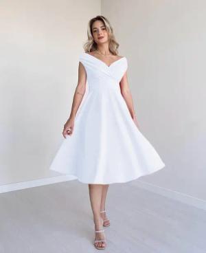 Moda Yakamoz Midikleid JANE'S Damen Kurzarm
