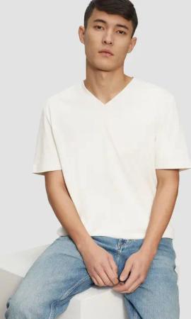 s.Oliver T-Shirt T-Shirt V-Ausschnitt, kurzarm, Baumwolle,