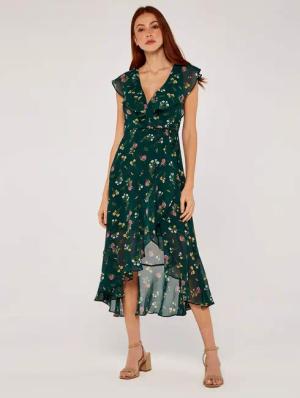 Apricot Midikleid Midikleid, (1-tlg., Stoffgürtel) in