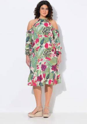Ulla Popken Jerseykleid Kleid A-Linie Rundhals