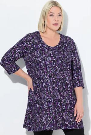 Ulla Popken Longshirt Longshirt A-Linie V-Ausschnitt