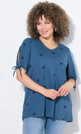 Ulla Popken T-Shirt T-Shirt Schleifen A-Linie