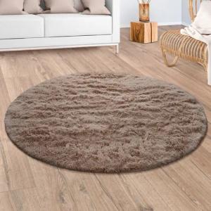 Paco Home Hochflor-Teppich Silky 591, rund,