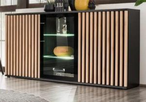 Furn.Design Sideboard Morgan (Kommode in schwarz