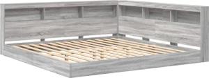 vidaXL Bett Bücherregalbett Grau Sonoma 200