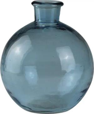 AM Design Dekovase "Blau-glänzende Glasvase", wertet jedes Blumenarrangement auf
