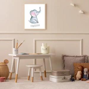 Lüttenhütt Bild mit Rahmen "oder Poster, Elefant mit Spruch", Elefant-Elefanten Bilder-Elephant-Fantasy-Tiere, (1 St.), HD Premium Druck