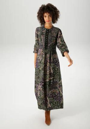 Aniston CASUAL Maxikleid, mit fantasievollem Blumendruck- jedes Teil ein Unikat- NEUE KOLLEKTION