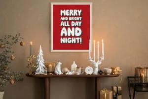 queence Bild mit Rahmen "Spruch Weihnachten", Jahreszeiten-Schriftzug-Weihnachten, (1 St.), Premium Rahmenbild, liebevolle Handarbeit