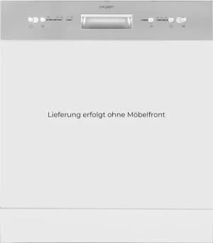 exquisit teilintegrierbarer Geschirrspüler "EGSP6012-EB-030E inox", 12 Maßgedecke