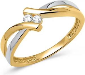Unique Goldring Eleganter Ring aus 333er Echtgold bicolor (Weißgold + Gelbgold) GR0067