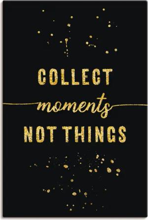 Artland Wandbild "GOLD Sammle Momente, keine Dinge", Sprüche & Texte, (1 St.), als Leinwandbild, Poster in verschied. Größen