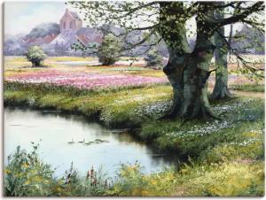 Artland Wandbild "Das Dorf", Felder, (1 St.), als Leinwandbild, Poster in verschied. Größen