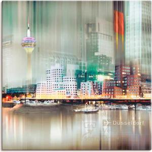 Artland Leinwandbild "Düsseldorf Skyline Collage V", Deutschland, (1 St.), auf Keilrahmen gespannt