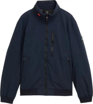TOM TAILOR Herren Blouson Jacke mit verstaubarer Kapuze, blau, Uni, Gr. XL