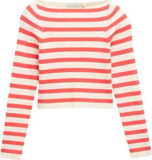 TOM TAILOR Mädchen Cropped Ripp Pullover mit Streifenmuster, rot, Gestreift, Gr. 140