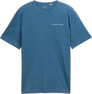 TOM TAILOR Herren T-Shirt mit Print, blau, Uni, Gr. L