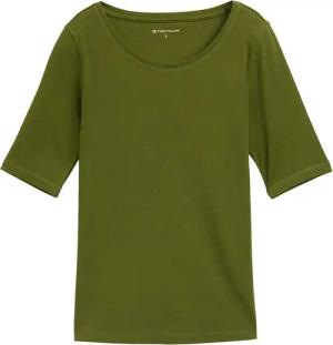 TOM TAILOR Damen Basic T-Shirt, grün, Uni, Gr. XS