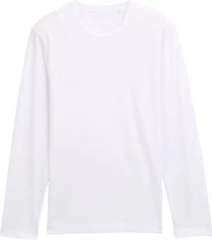 TOM TAILOR Herren Slim Fit Langarmshirt mit Stretch, weiß, Uni, Gr. XL