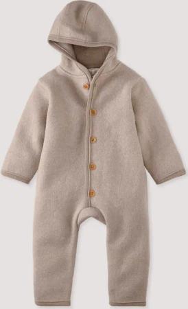 hessnatur Baby Walkoverall aus Bio-Merinowolle - beige - Größe 98