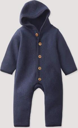 hessnatur Baby Walkoverall aus Bio-Merinowolle - blau - Größe 98