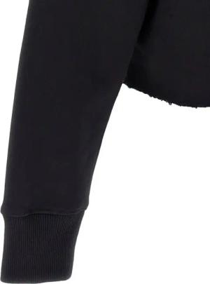 Givenchy - Cropped Black Hooded Sweater With Front Pouch Pock - Größe S - schwarz