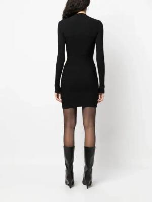 Philosophy Di Lorenzo Serafini - Twisted Neckline Black Mini Dress - Größe 42 - schwarz