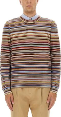 Paul Smith - Striped Cotton Shirt With Classic Crew Neckline - Größe L - bunt