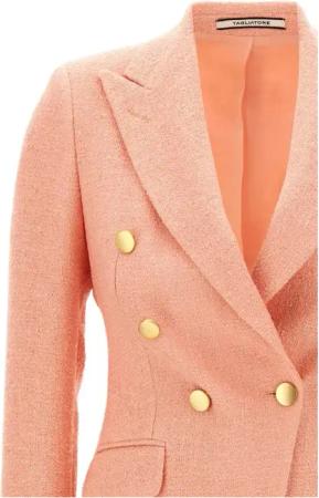 Tagliatore - Double-Breasted Tailored Blazer With Gold Buttons - Größe 42 - orange
