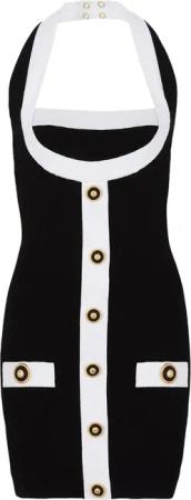 Balmain - Contrast Knit Dress - Größe 38 - black