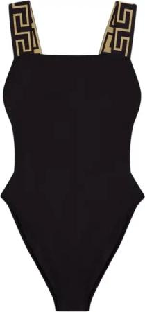 Versace - One Piece Swimsuit With Greek Border - Größe 2 - schwarz