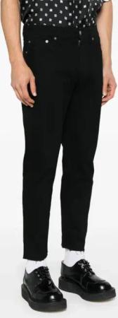 Golden Goose - Slim-Fit Black Stretch-Cotton Denim Jeans With Raw - Größe 34 - schwarz