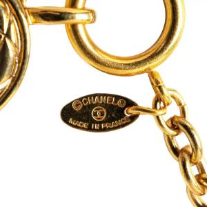 Chanel Halskette - Gold Plated Quilted CC Pendant Necklace - Gr. unisize - in Gold - für Damen