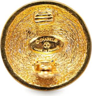 Chanel Ohrringe - Gold Plated CC Quilted Clip On Earrings - Gr. unisize - in Gold - für Damen