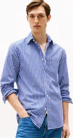 Tommy Hilfiger Langarmhemd FLEX POPLIN GINGHAM